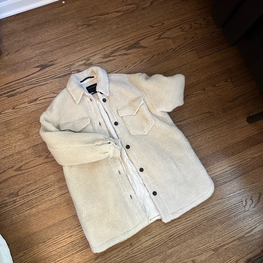 All Saints Sophie Sherpa Faux Fur Jacket (Size US 6)